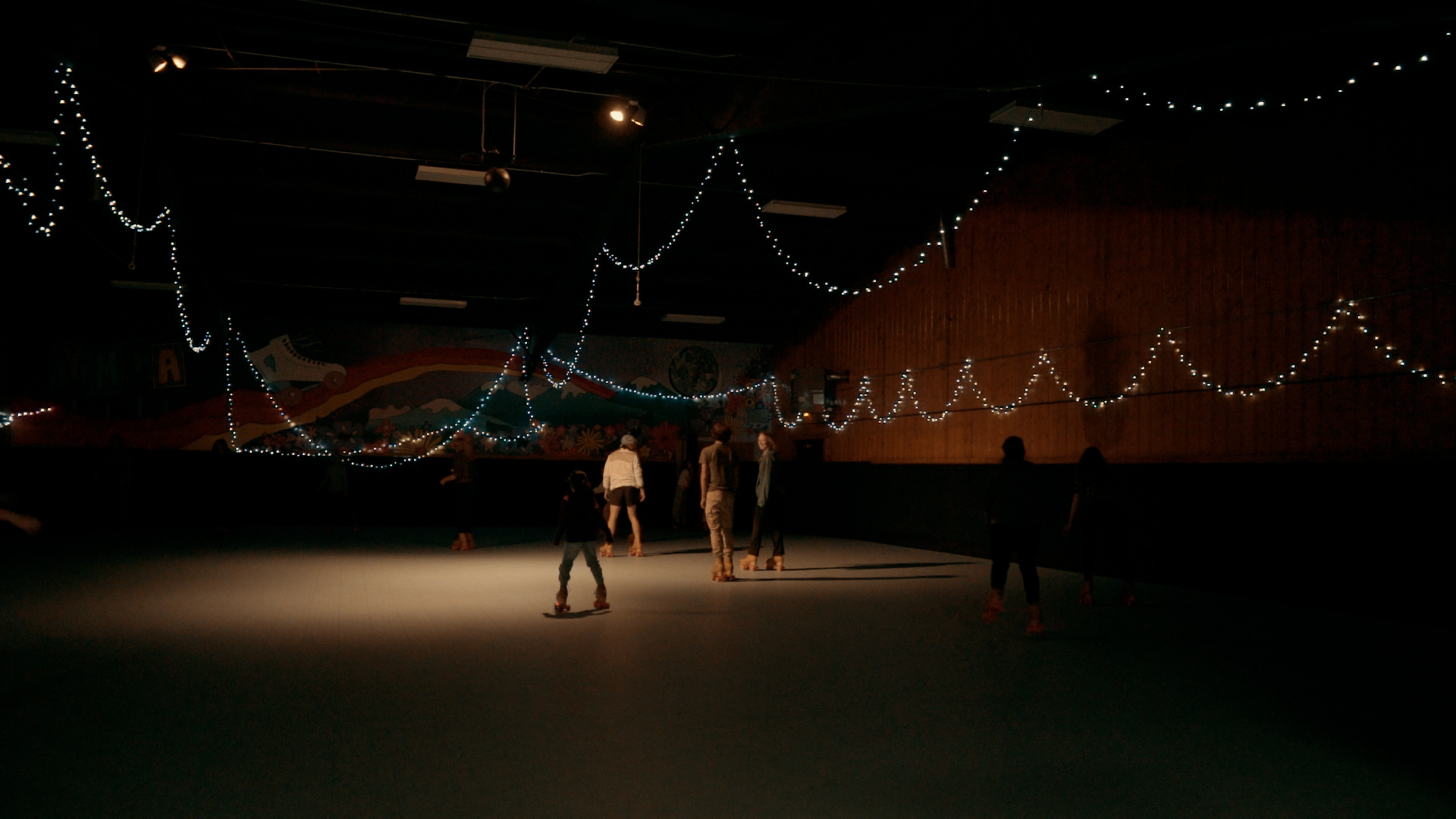 Ice skating long shot